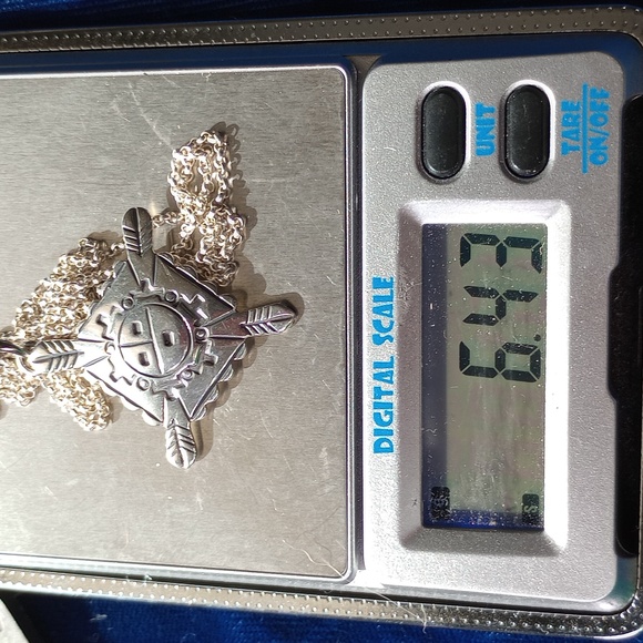 Native American Sterling Silver Sunface Zia Pendant Necklace - Picture 12 of 15